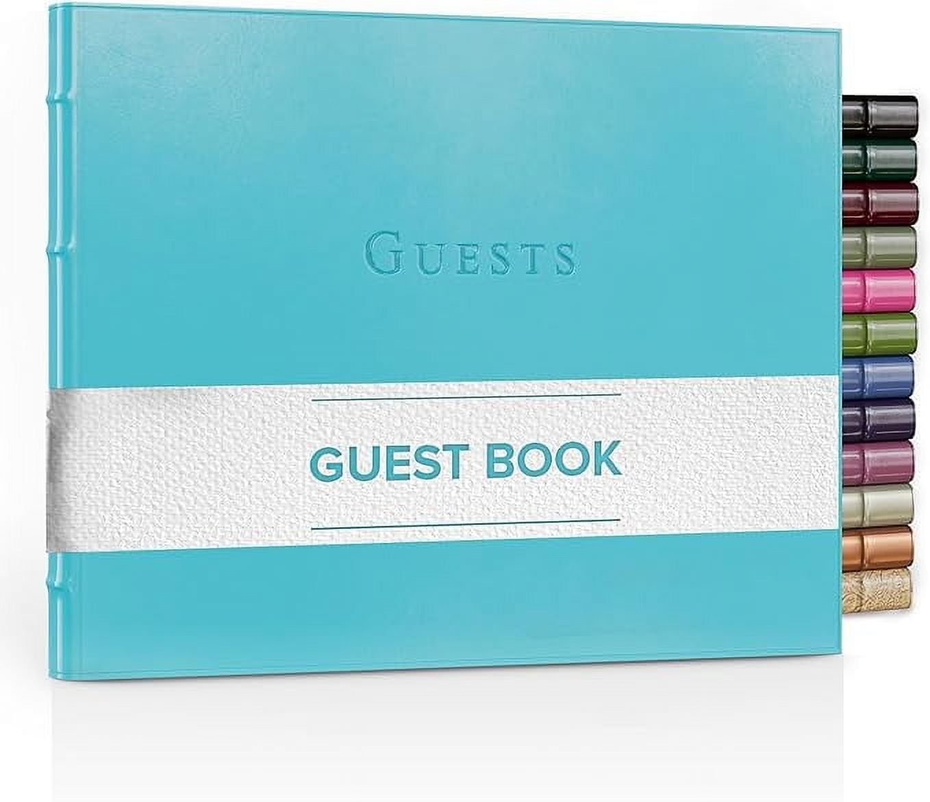 Guest Book Journal Acadia Tan By Gallery Leather - Libro Degli Ospiti In Pelle, Formato Orizzontale, 192 Pagine Rigate, Fatto A Mano In USA