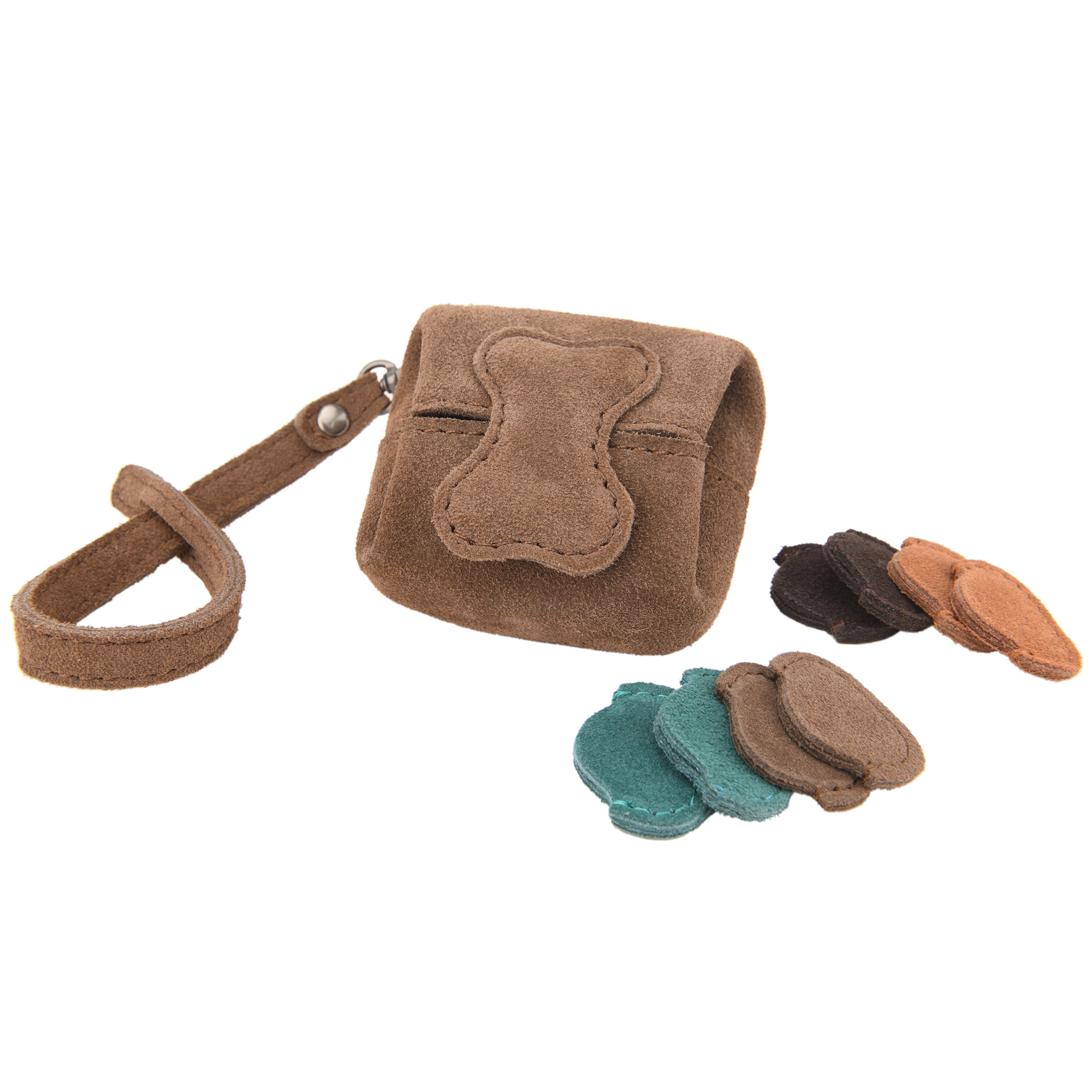 Leather Guitar Pick Holder Case Cowhide Leather Mini Coin Change Pocket Pouch