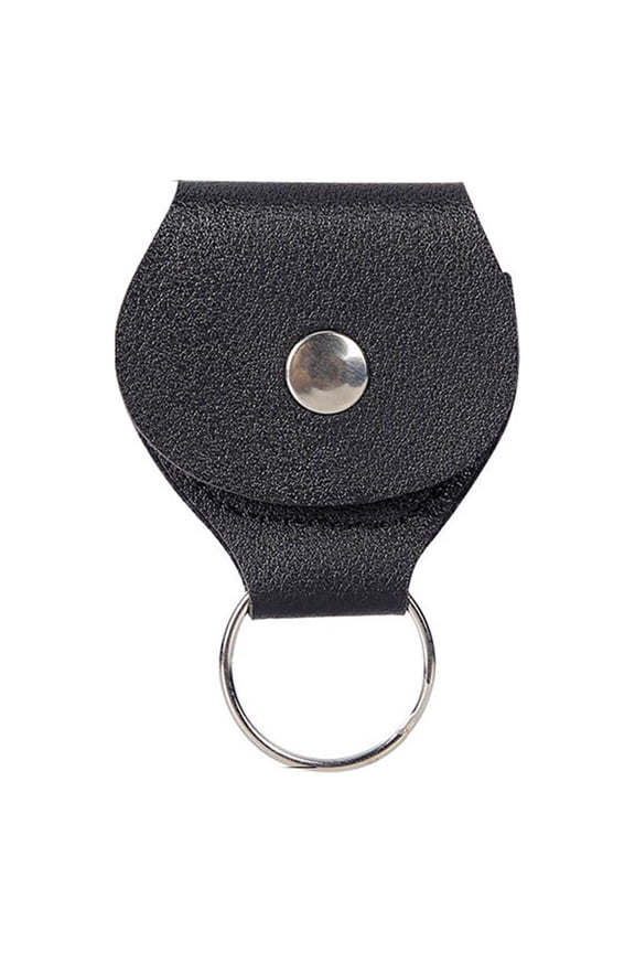 Leather Guitar Pick Holder Keychain, Guitar Pick Holder Case Bag, Plectrum Key Fob Cases Bag, Gift for Guitar Players Black