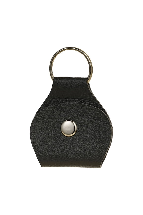 Leather Guitar Pick Keychain, Coin Storage Key Holder, Portable Pick Pouch, Faux Leather Mini Keychain Accessory For Guitar Players, Black Small Pocket Change Organizer, 2.76x2.76 In