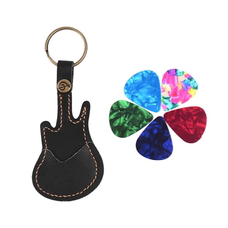 Picks Holder,With Key 5pcs Key 5pcs Picks Leather Picks Shape Dsfen Huiop Lanru Black