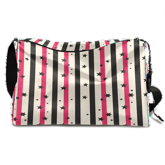 Leather Gym Bag Crossbody Duffle Travel Tote, Stripe Pattern Weekender Carry On Bag, Water-Resistant Overnight Luggage with Adjustable Strap,