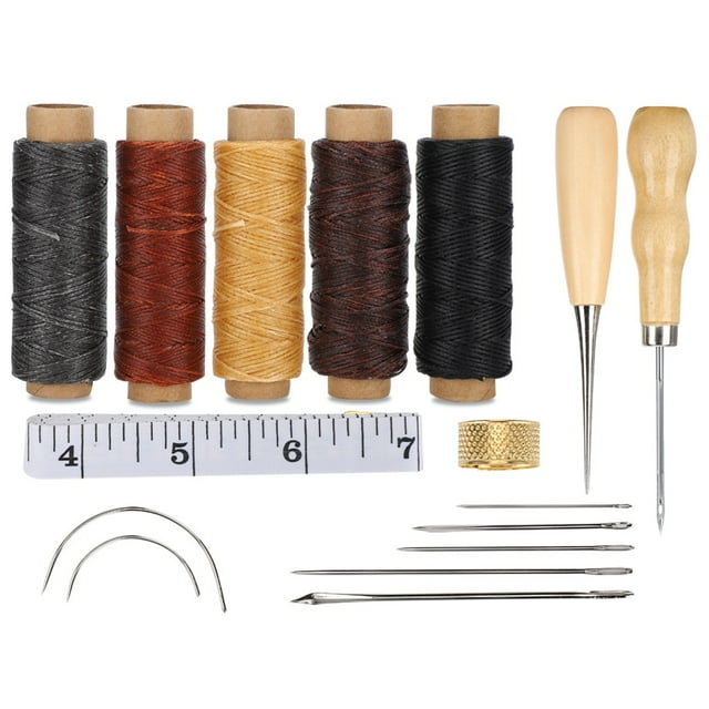 Leather Hand Sewing DIY Stitching Craft Tool Thimble Measuring Tape Awl