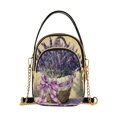 thumbnail image 1 of Leather Handbag Crossbody Bag A Basket Of Purple Lavender, 1 of 7