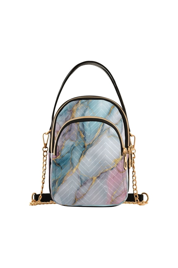 Leather Handbag Crossbody Bag Beautiful Soft Marble Pattern