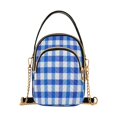thumbnail image 1 of Leather Handbag Crossbody Bag Blue-purple Stripes, 1 of 7