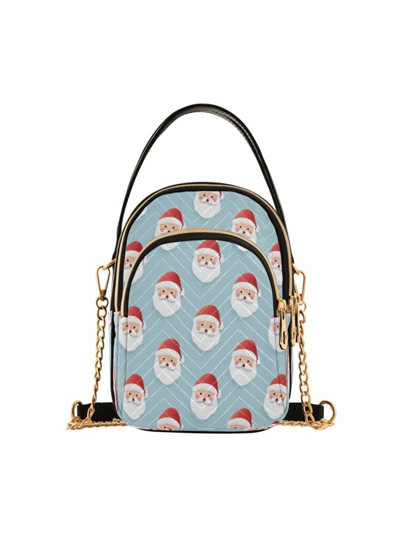 Leather Handbag Crossbody Bag Cartoon-style Santa Claus Faces