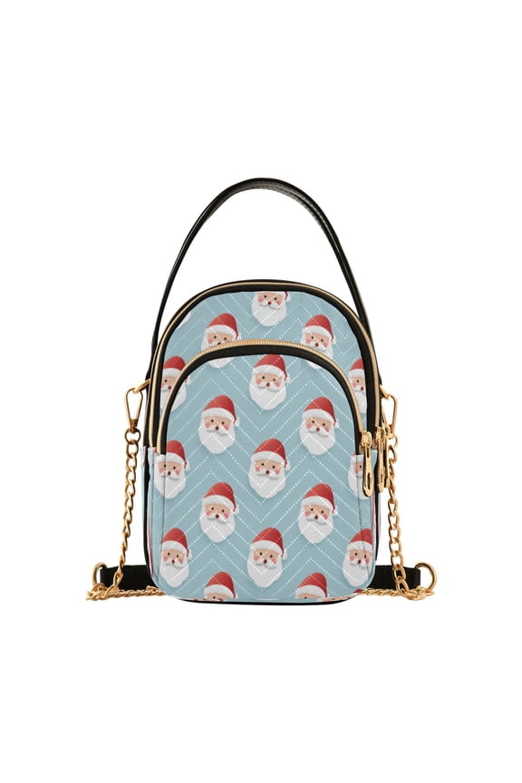 Leather Handbag Crossbody Bag Cartoon-style Santa Claus Faces
