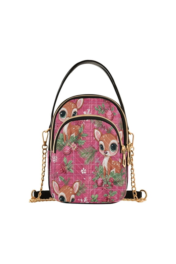 Leather Handbag Crossbody Bag Cute Adorable Baby Deer