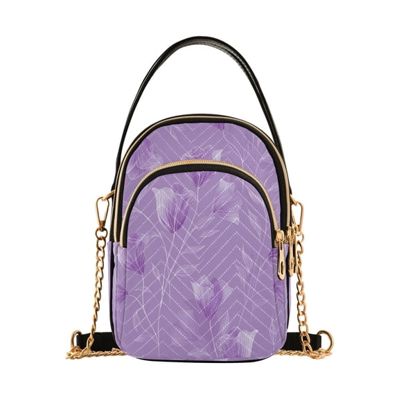 Leather Handbag Crossbody Bag Elegant Lavender Design