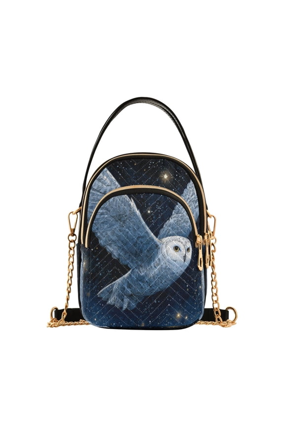 Leather Handbag Crossbody Bag Flying Owl
