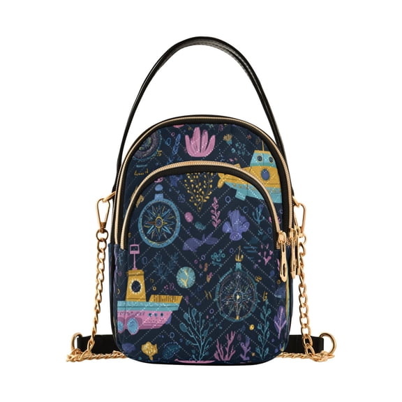 Leather Handbag Crossbody Bag Interesting Underwater Paradise
