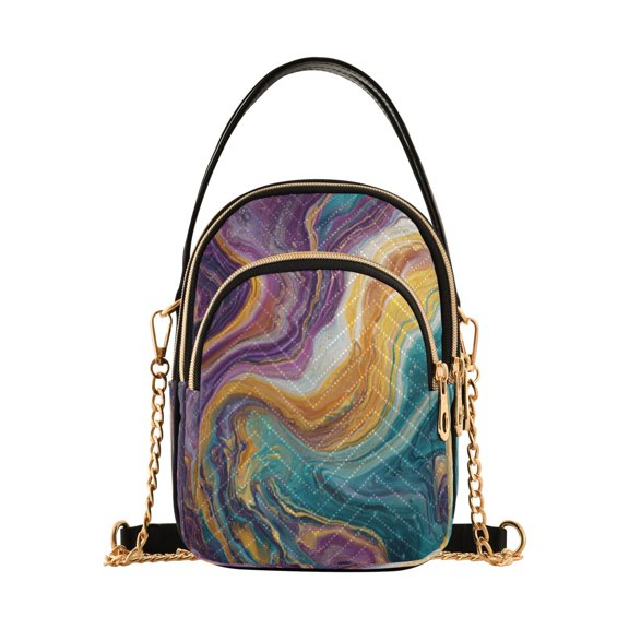Leather Handbag Crossbody Bag Marble Veins in Various Colors