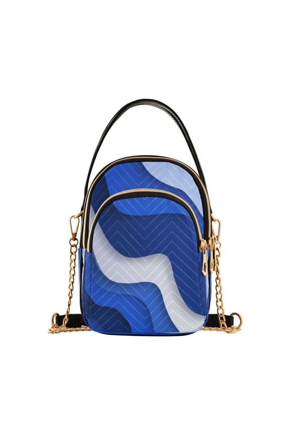 Leather Handbag Crossbody Bag Navy Blue Color Palette