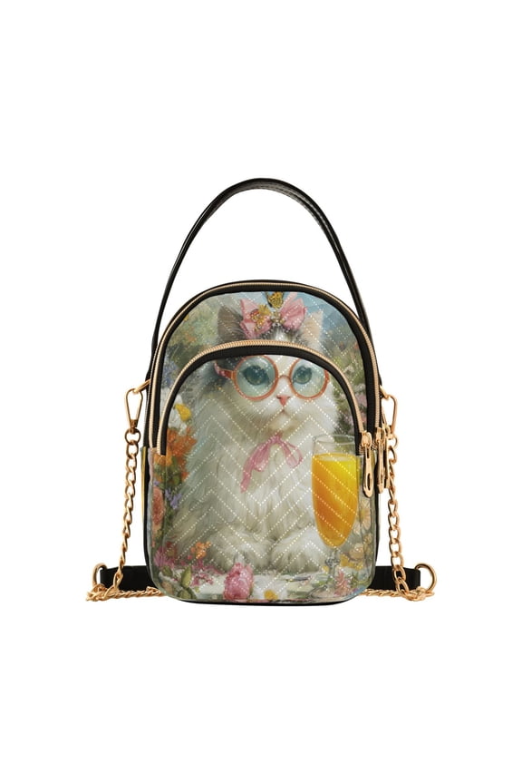 Leather Handbag Crossbody Bag Ragdoll Cat Lunch Break