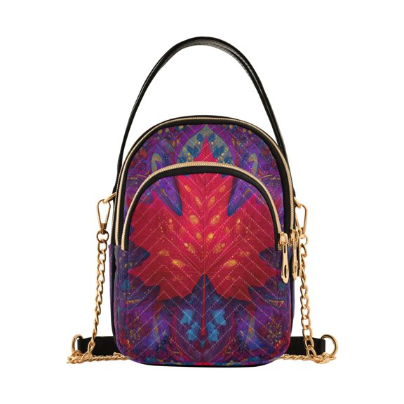 Leather Handbag Crossbody Bag Sacred Maple Leaf