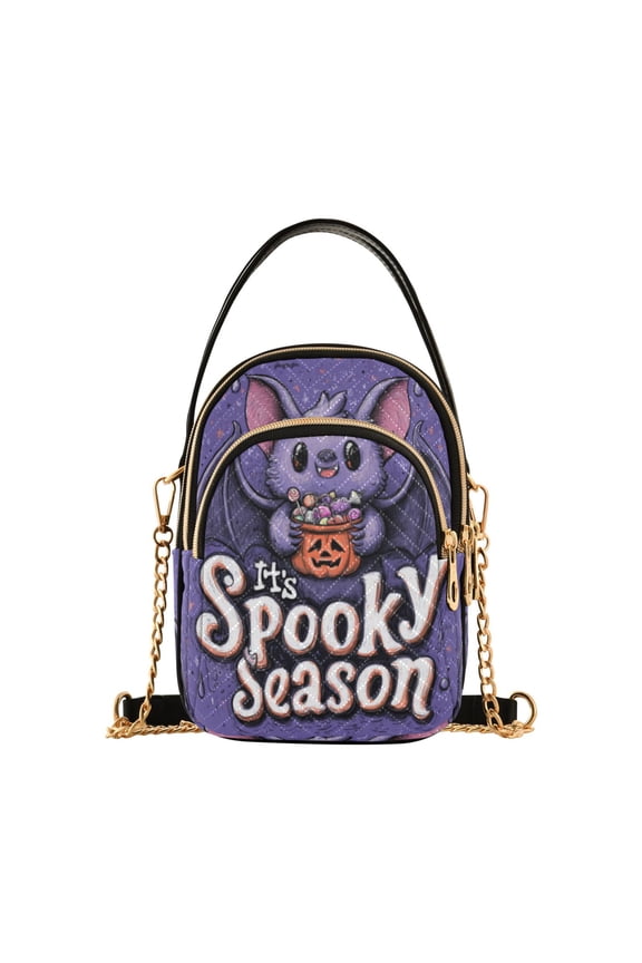 Leather Handbag Crossbody Bag Spooky Cute Bat