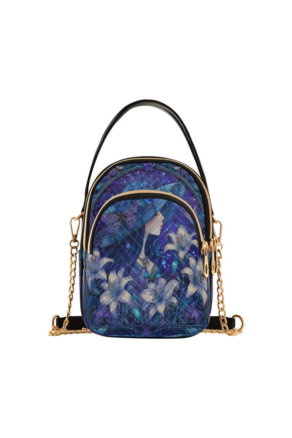 Leather Handbag Crossbody Bag Violet Princess