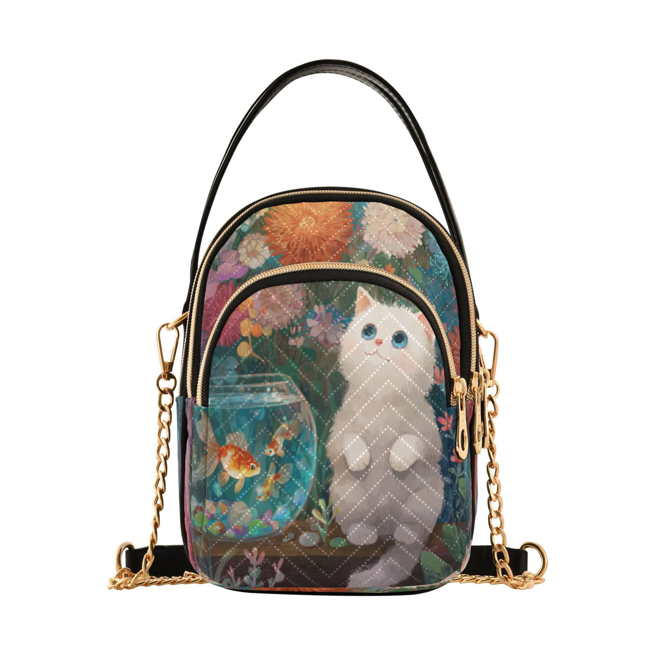 GoldFish Women\'s Backpack Purse Goldfish Mini Backpack: Hand-painted Vegan Leather Crossbody  main image 4