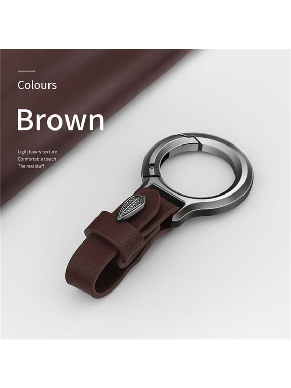 Leather Handcuff Keychain for Car Keys with Metal Key and Strap – Fashion Key Holder for Men and Women, Gift for Birthday and Christmas