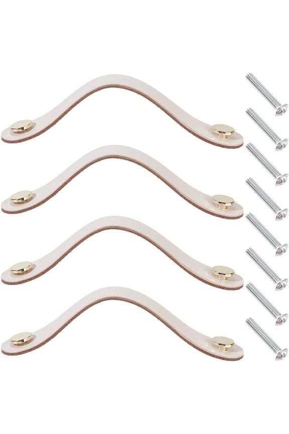 Leather Handle Jewelry Box Accessories with Screws WhiteSmoke 168x25x8.5mm