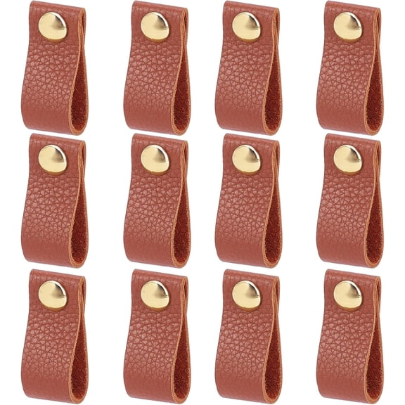 Leather Handle Jewelry box Accessories with Aluminum Screws Coconut Brown 145x25x8.5mm Hole: 5mm