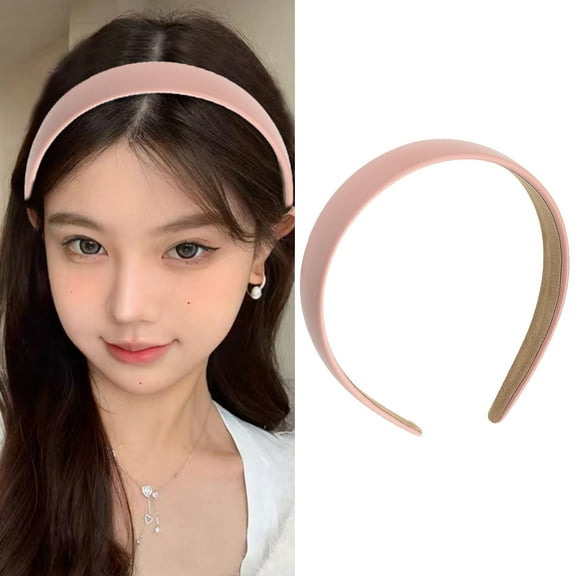 Leather Headband Hair Bands for Women Non Slip Soft PU Wide Head Hair Bands for Girls Retro Hairband for Women Her Beauty Fashion Hair Hoops Hairbands Solid Color Headbands for Girls Women