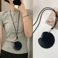 thumbnail image 1 of Leather Headphone Organizer Pouch | Compact Round Coin Purse Storage Bag | Portable Corduroy Makeup Accessory Case | Brown Black Red Gray | 9x9x3cm Durable Travel Organizer for Cables Cosmetics, 1 of 6