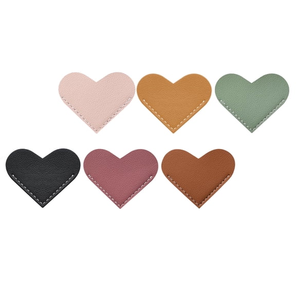 Leather Heart Bookmarks 6 Pieces Cute Book Marks Lovers Gifts | Corner Bookmark Page Markers | Bookish Reading Teachers Women Kids Gifts | School Office Home Supplies Accessories Stationary