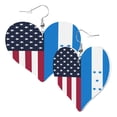 thumbnail image 1 of Leather Heart Earrings Dangle For Women America Honduran Flag Love Earrings Drop For Women, 1 of 6