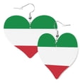 thumbnail image 1 of Leather Heart Earrings Dangle For Women Flag Of Italy Love Earrings Drop For Women, 1 of 6