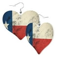 thumbnail image 1 of Leather Heart Earrings Dangle For Women Texas Flag Distressed Love Earrings Drop For Women, 1 of 6