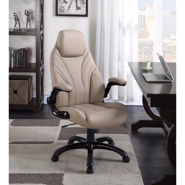 Leather, High-Back Executive Office Chair, Brown