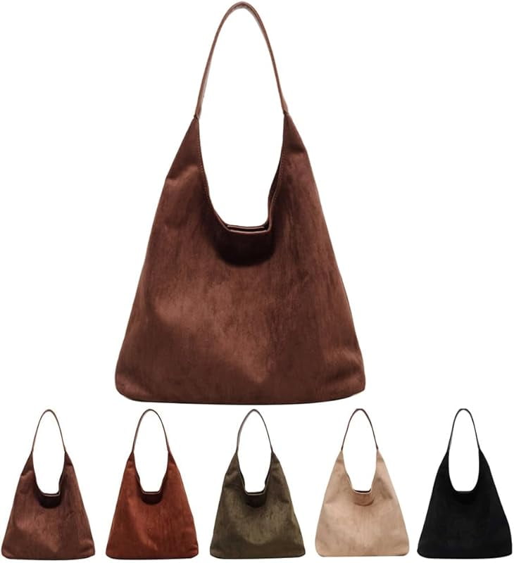 Leather Hobo bags for women suede purse slouchy tote bag