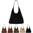thumbnail image 1 of Leather Hobo bags for women suede purse slouchy tote bag brown leather purse suede hobo shoulder bag, 1 of 8