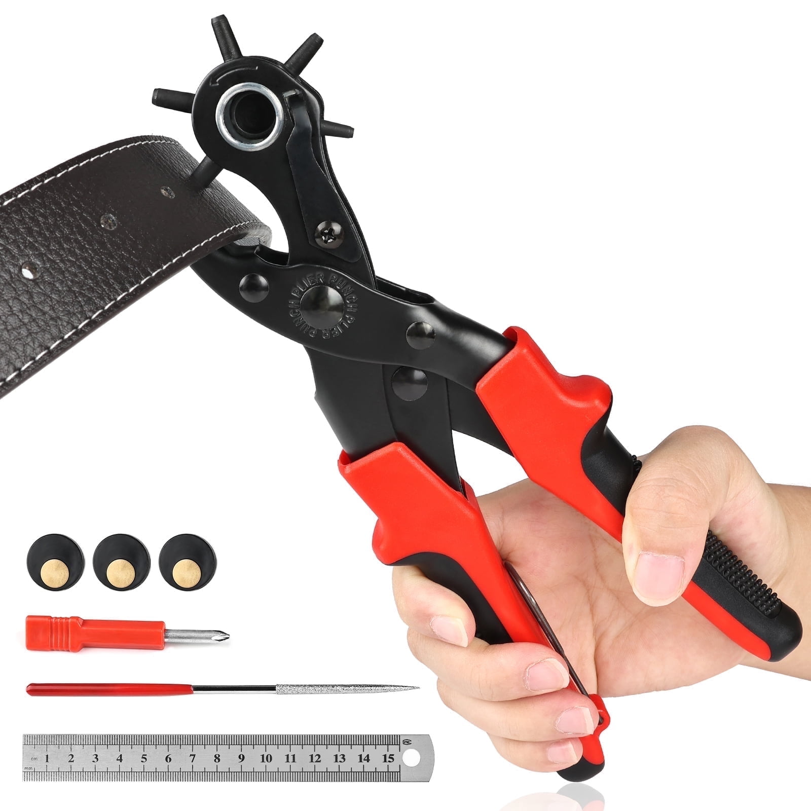 WDDBHSKN Leather Hole Punch, Belt Hole Puncher For use in Watch Strap, Belt, Handbag etc, Leather Punch Tool for Diameter : 4.5/4 /3.5/3/2.5/2mm