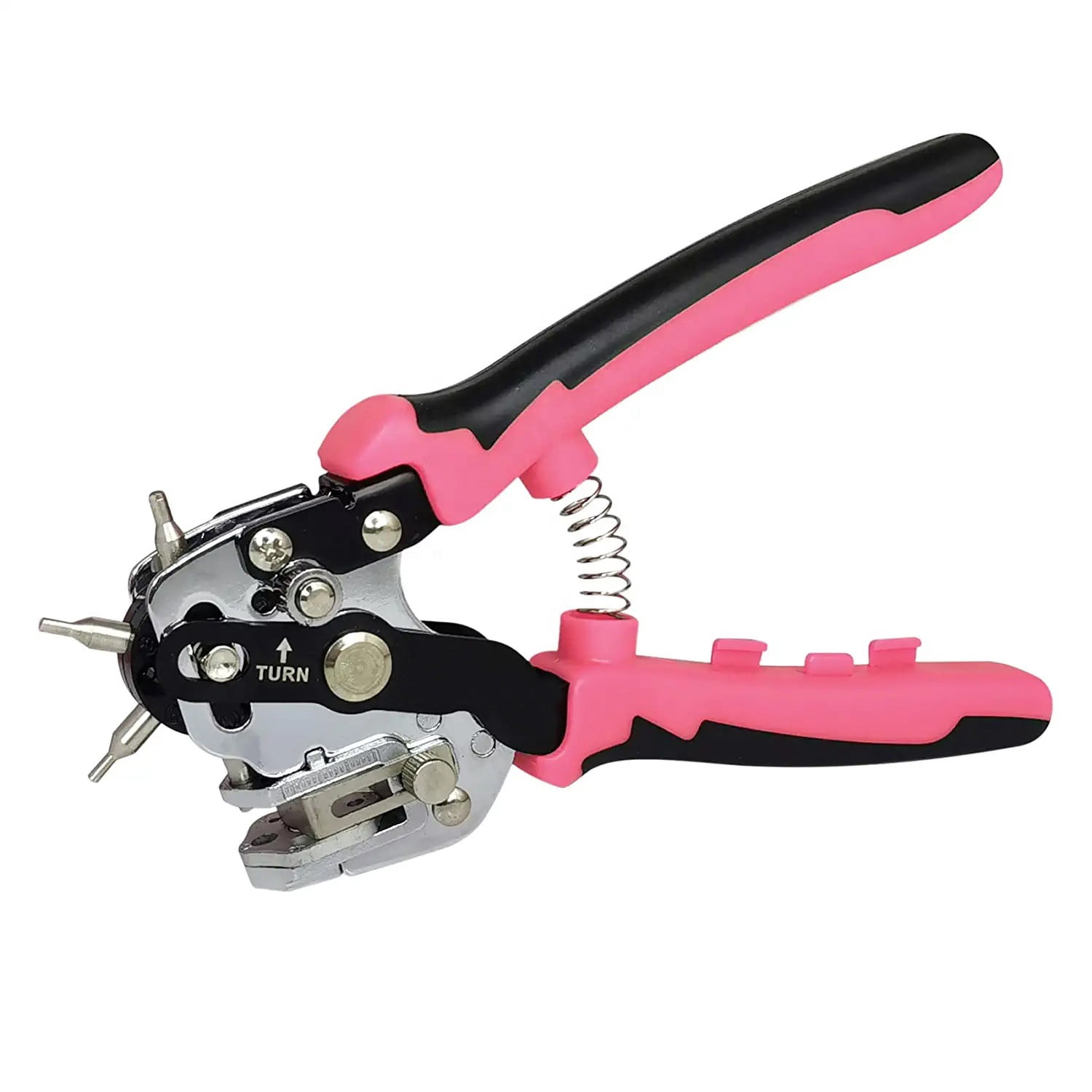 Leather Hole Punch, Heavy Duty Belt Hole Punch Plier with 6 Solid Holes for Belts, Watch Bands, Straps, Pet Collars, Saddles, Shoes, Fabric, DIY Home or Christmas Craft Projects