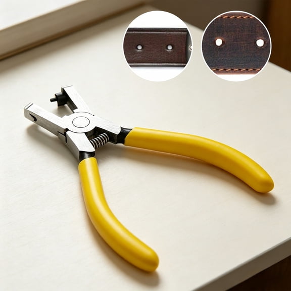 Leather Hole Punch Pliers for Watch Bands & Belts, Fixed Size Manual Punch Tool for Straps Repair and DIY Crafts, by IHXORA