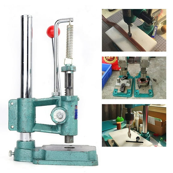 Leather Hole Puncher Hand Punch Machine Manual Embossing Imprinting Adjustable Height Press Tool Punching Force 352.74lbs 4.72*8.46*13.78in for Making Wallets, Handbags, Belts