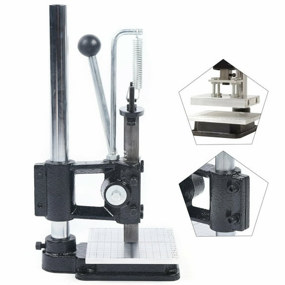 Leather Hole Puncher Leather Imprinting Machine Manual Press Puncher Punch Tools DIY Leather Cutting Imprinting Machine Hand Press Punching Machine Press Imprinting Embossing Stamping Bronzing