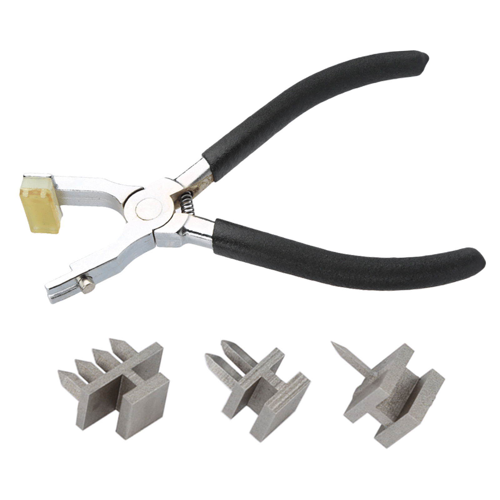 Leather Hole Puncher Pliers Tool with 1/2/4 Prong Drilling Head Leather Craft Hole Pounching Tool for Leather Belts Bags