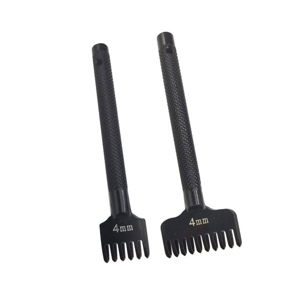 Leather Hole Set 6/10 Prong Round & Rhombus Stitching Chisels 4mm Craft Tool