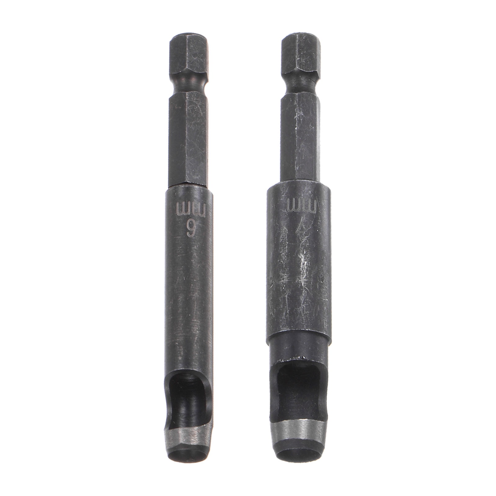 Leather Hollow Punch Set 1/4 Hex Shank for Drills, 6mm 7mm Dia Rotary Hole Punches for