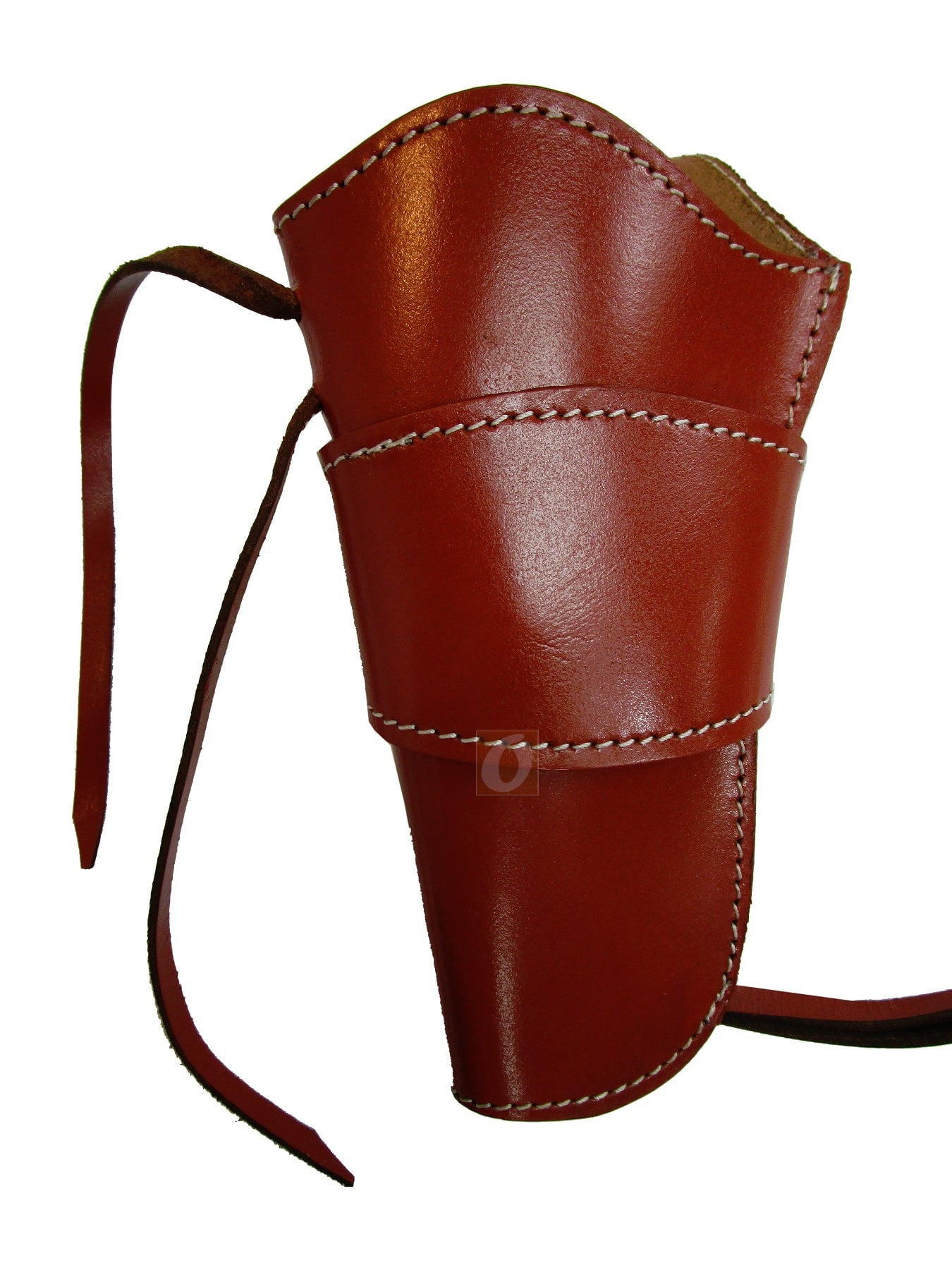 Leather Holster Long Barrel OWB Revolver Pistol Fit Smooth Red - Left Hand