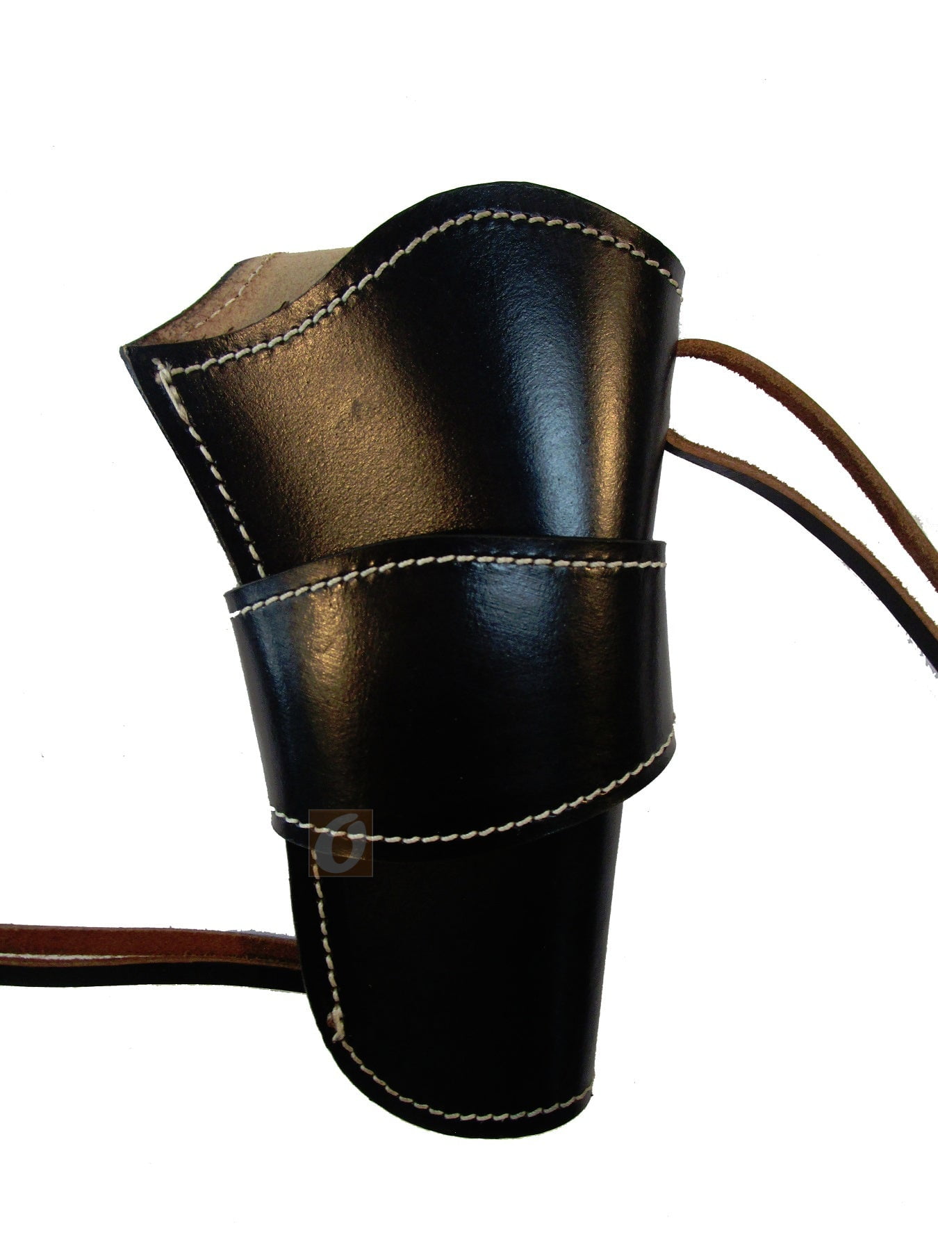 Leather Holster Long Barrel Revolver Pistol Fit Smooth Black - Right Hand