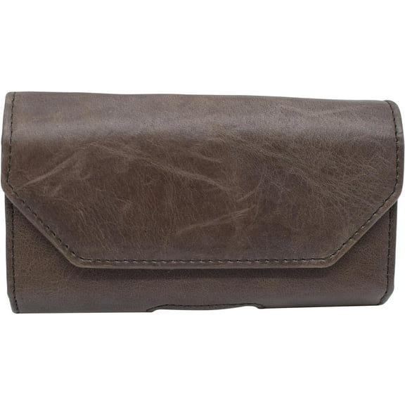 Leather Holster for iPhone 15, 15 Pro, 14, 14 Pro, 13 Pro, 13, 12 Pro, Xs, 11 Pro, X, 10 Belt Case with Belt Clip Cell Phone Belt Holder Pouch Cover Fits Phone with Otterbox Case Brown