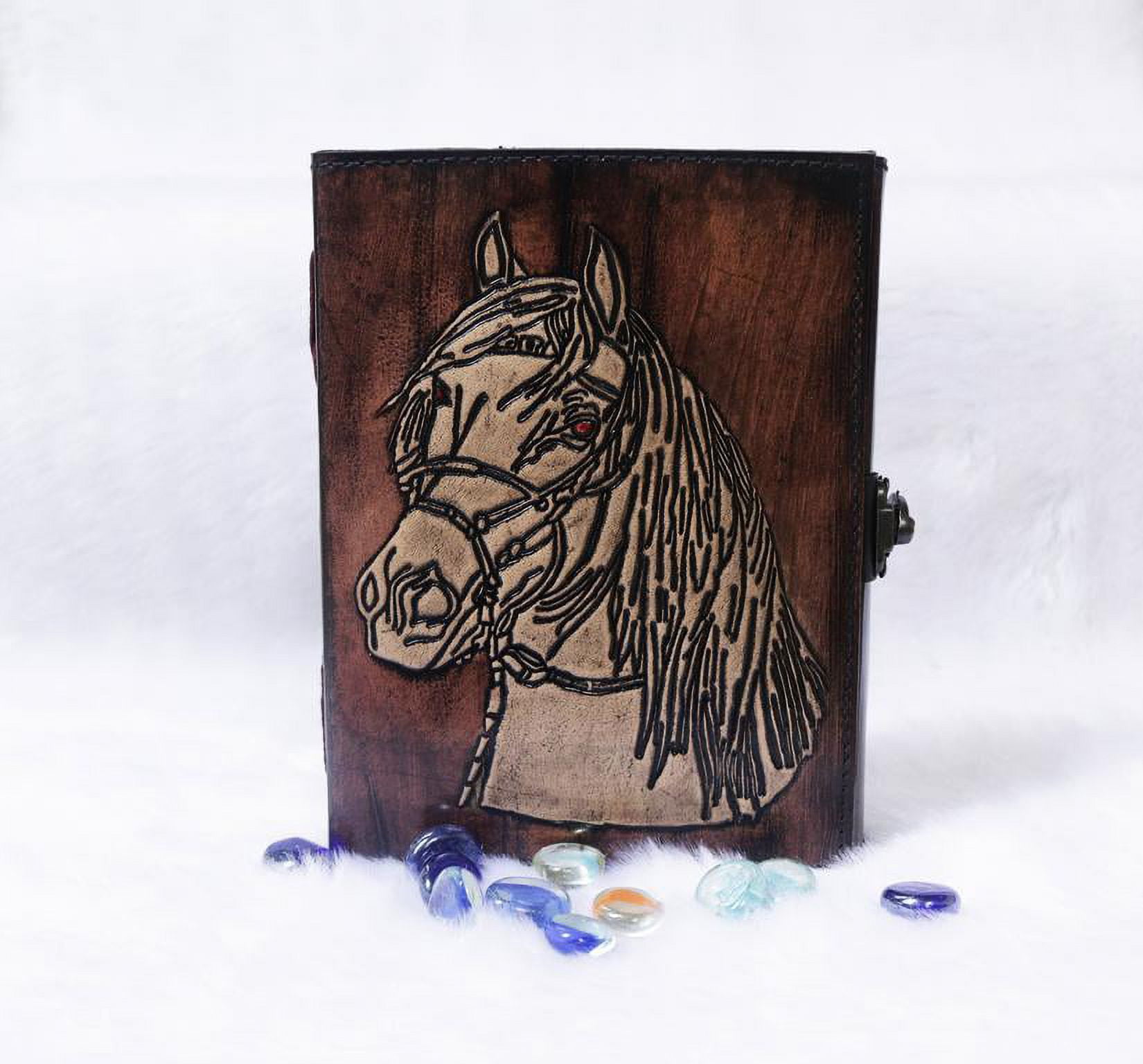 Leather Horse Journal Planner Notebook Sketchbook - Crazy Leather Writing Journal Lover Gift for Women & Men - 8x6 Inch ( Brown)