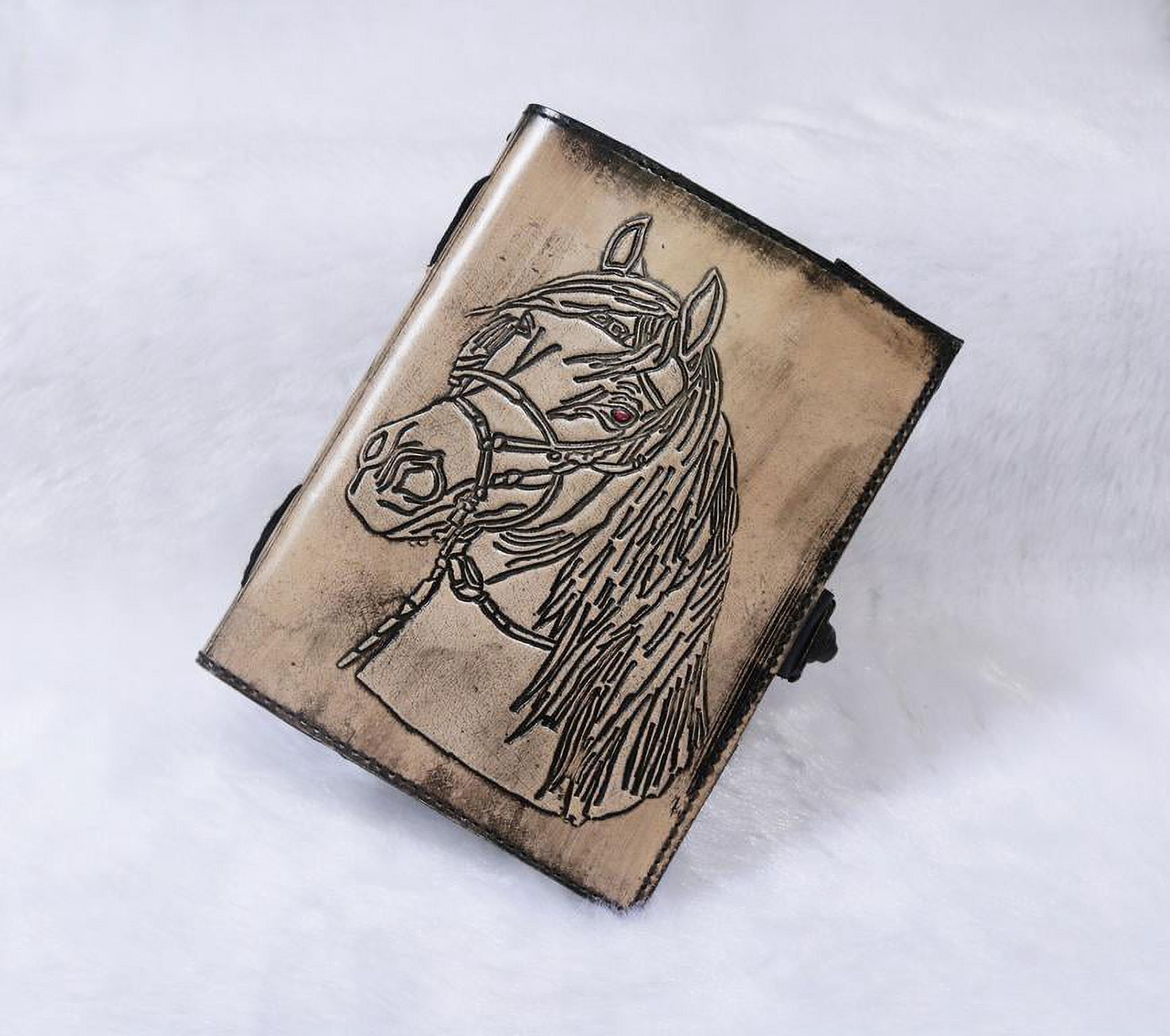 Leather Horse Journal Planner Notebook Sketchbook - Crazy Leather Writing Journal Lover Gift for Women & Men - 8x6 Inch