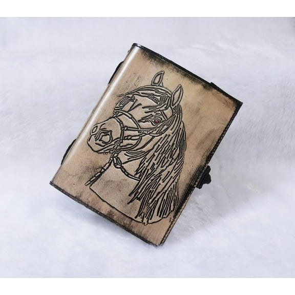 Leather Horse Journal Planner Notebook Sketchbook - Crazy Leather Writing Journal Lover Gift for Women & Men - 8x6 Inch