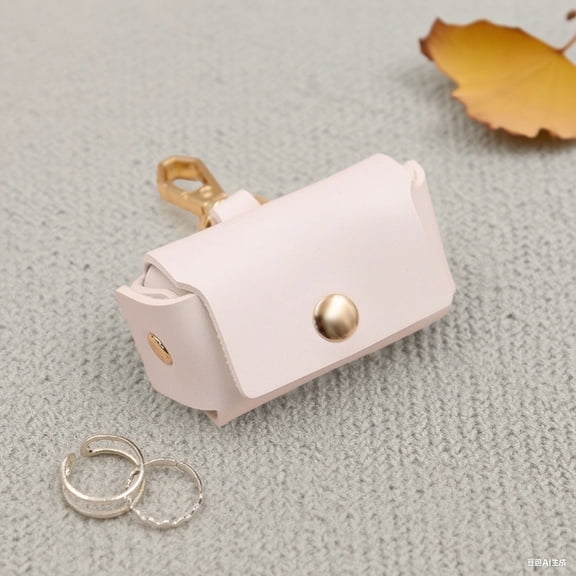 Leather Initials Ring Pouch for Marriage Proposals Engagement Jewelry Storage Bag for Dog Collar Elegant Pet Supplies Holder